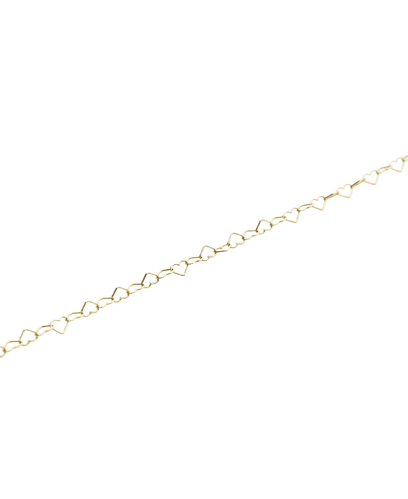 Spero London Love Heart Sterling Silver Chain Bracelet
