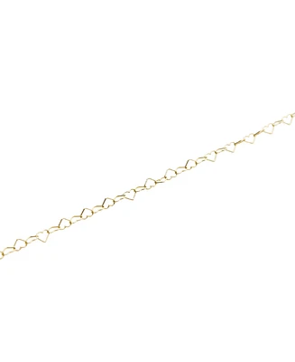 Spero London Love Heart Sterling Silver Chain Bracelet