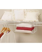 ClosetMaid 17 In Wide Hanging Basket for Wire Shelving Organizer, White (2 Pack)