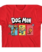 Dog Man Boys With Petey And Lil' Youth Red Short Sleeve Tee-xl