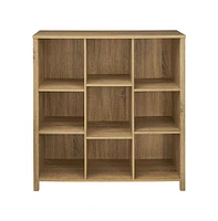 ClosetMaid Freestanding Premium 9-Cube Storage Organizer Bench, Weathered Oak