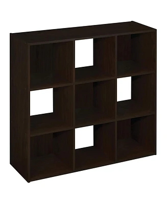 ClosetMaid 9 Cube Wood Stackable Open Bookcase Display Shelf Organizer