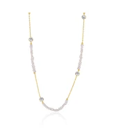 Spero London Baroque Irregular Pearl Jewelled Sterling Silver Chain Necklace In Gold