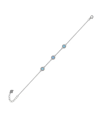 Spero London Blue Opal Jewelled Sterling Silver Bracelet