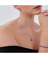Spero London Blue Saturn Jewelled Sterling Silver Necklace