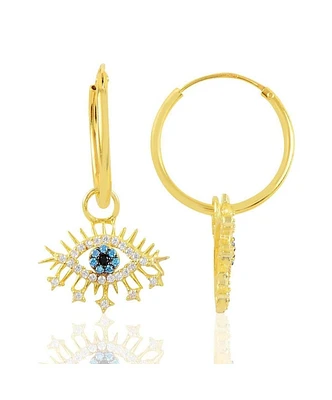 Spero London Evil Eye Earring Blue Eyelash Sterling Silver