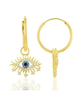 Spero London Evil Eye Earring Blue Eyelash Sterling Silver