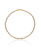 Spero London Gold Rose Gold and Silver Spiral Sterling Silver Flat Necklace