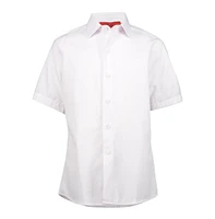 Elie Balleh Big Boys White Short Sleeve Polka Dot Slim Fit Shirt