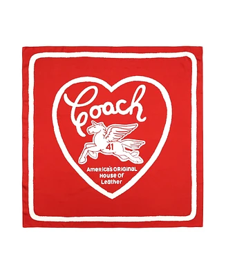 Coach Women's Valentine's Day Pegasus Print Silk Square Scarf