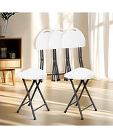 4PC 18"H Portable Folding Stool Foldable Camping Chair with Built-in Handle