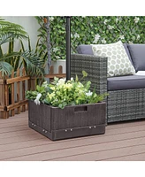 175 Lbs Outdoor Fillable Umbrella Base with Table Tray