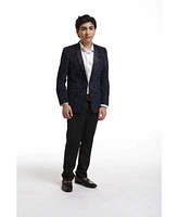 Elie Balleh Toddler Navy Slim Fit Floral Sports Coat