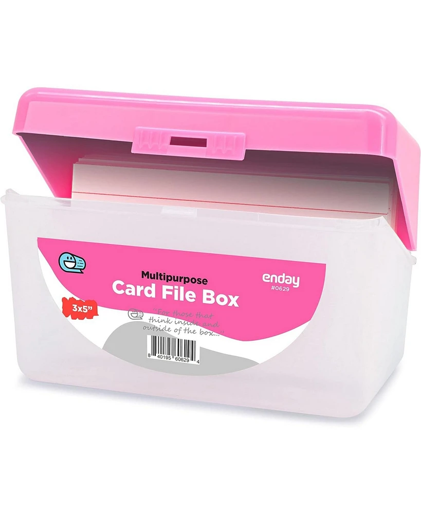 Enday Index Card Holder Red, 3x5 Note Flash Card Organizer Case, Index Card File w/flip top, Notecard Recipe, Holder, Holds 250 Cards (1 Pc)