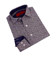 Elie Balleh Big Boys Navy Short Sleeve Circle Neat
