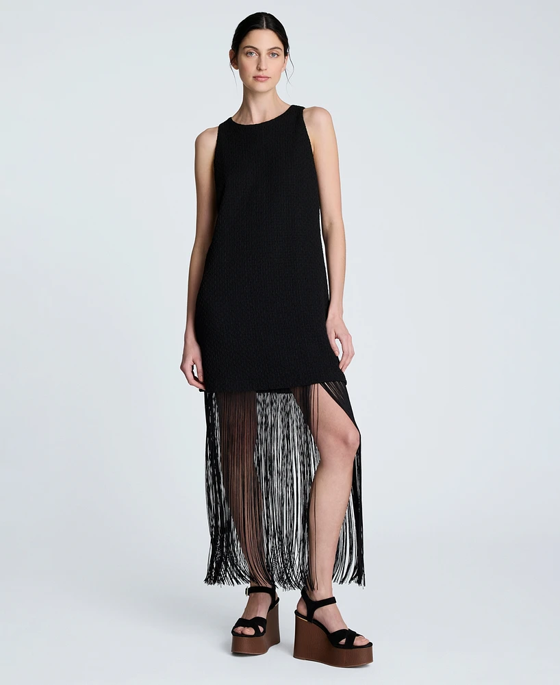 Kenneth Cole Women's Fringe-Hem Mini Sleeveless Shift Dress