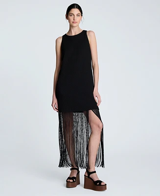 Kenneth Cole Women's Fringe-Hem Mini Sleeveless Shift Dress