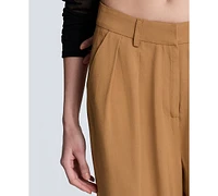 Kenneth Cole Women's High Rise Double-Pleat Wide-Leg Pants