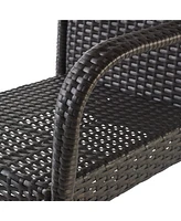 Grey Wicker Outdoor Barstools (Set of 2) Modern Style, Durable Construction