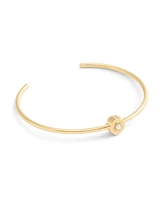 Coach Faux Cultivated Pearl Butterfly Thin Cuff Bracelet