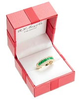 Emerald (1 ct. t.w.) & Diamond (1/3 Channel Set Band 14k Gold (Also available Ruby Sapphire)