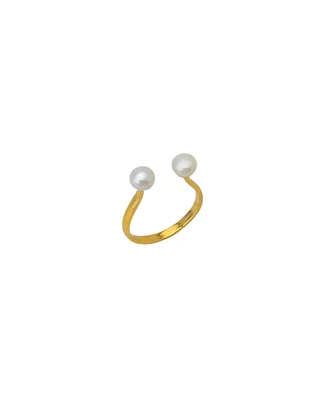 Spero London Double Sterling Silver Adjustable Open Ring