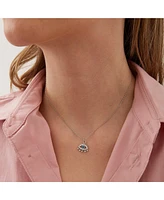 Spero London Evil Eye Blue Eye Eyelash Sterling Silver Pendant Necklace