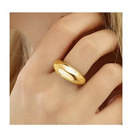 Spero London Sterling Silver Dome Crescent Ring