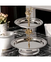 Handcrafted Round Stainless Steel Tray – Sleek Serveware for Indoor & Outdoor Spaces