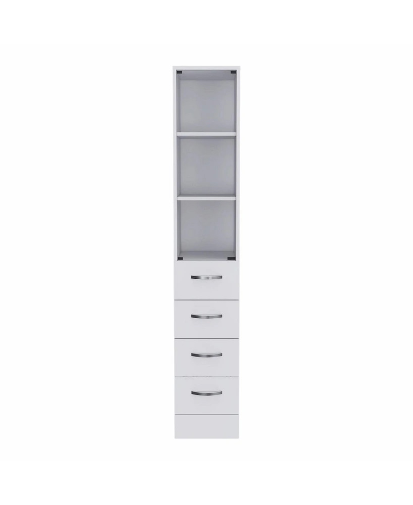 Bathroom Storage Cabinet with Glass Door and Sliding Drawers