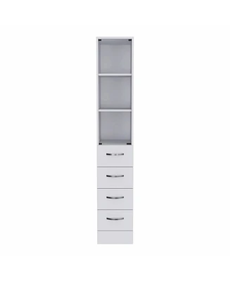 Bathroom Storage Cabinet with Glass Door and Sliding Drawers