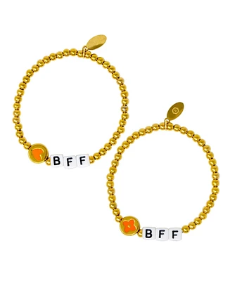 Zomi Gems Girls Bff Heart / Clover Bead Bracelet Set