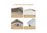 Rustproof Double Top Gazebo with Mosquito Curtains for Outdoor Enjoyment