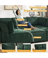 U-Shaped Modular Sectional Sofa with Reversible Chaise