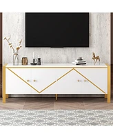 70.9" Tv Stand for TVs up to 75", Media Console with 2 Cabinets