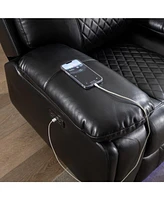 Power recliner with Led Strip Black color