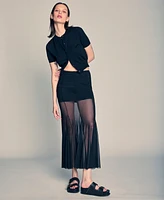 Kenneth Cole Women's Godet Fit & Flare Pull-On Maxi Skirt