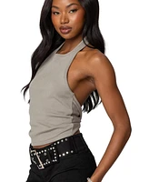 Edikted Women's Twister Backless Knit Halter Top