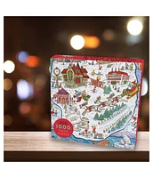 1000 Piece Greetings From The North Pole Map Christmas Jigsaw Puzzle