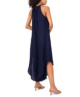Msk Women's Halter Beaded-Trim Asymmetrical-Hem Jumpsuit