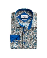 Elie Balleh Big Boys White Paisley Sport Slim Fit Shirt