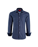 Elie Balleh Big Boys Navy Slim Fit Honeycomb Button-Down Shirt