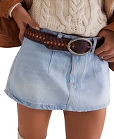 Free People Women's Galivanting Denim Mini Skort