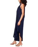 Msk Women's Halter Beaded-Trim Asymmetrical-Hem Jumpsuit