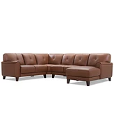 Ashlinn 4-Pc. Leather Chaise Sectional, Exclusively at Macy's