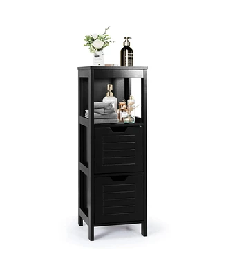 Bathroom Wooden Floor Cabinet Multifunction Storage Rack Stand Organizer