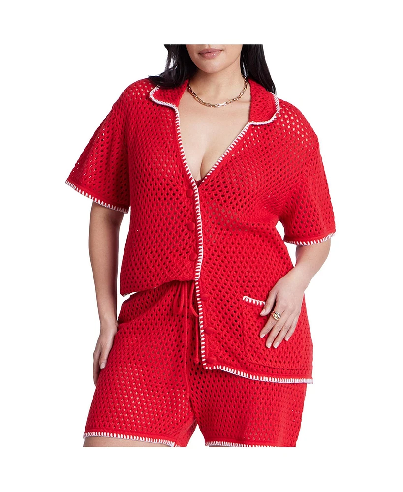 Eloquii Plus Crochet Sweater Tee