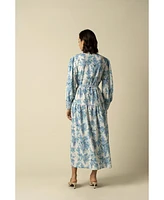 Raishma Studio Women's Aaliyah Blue Cotton Dress