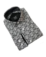 Elie Balleh Little Boys Black Printed Short Sleeve Button-Down Slim Fit Shirt