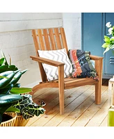 Gymax Patio Lounge Chair Outdoor Wooden Adirondack Chair w/ Armrest